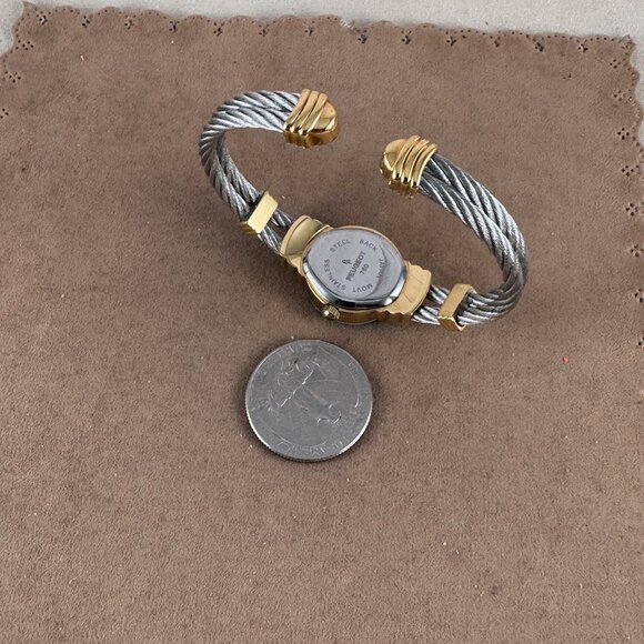 Vintage Peugeot Stainless Steel Cable and Gold Watch main image 8